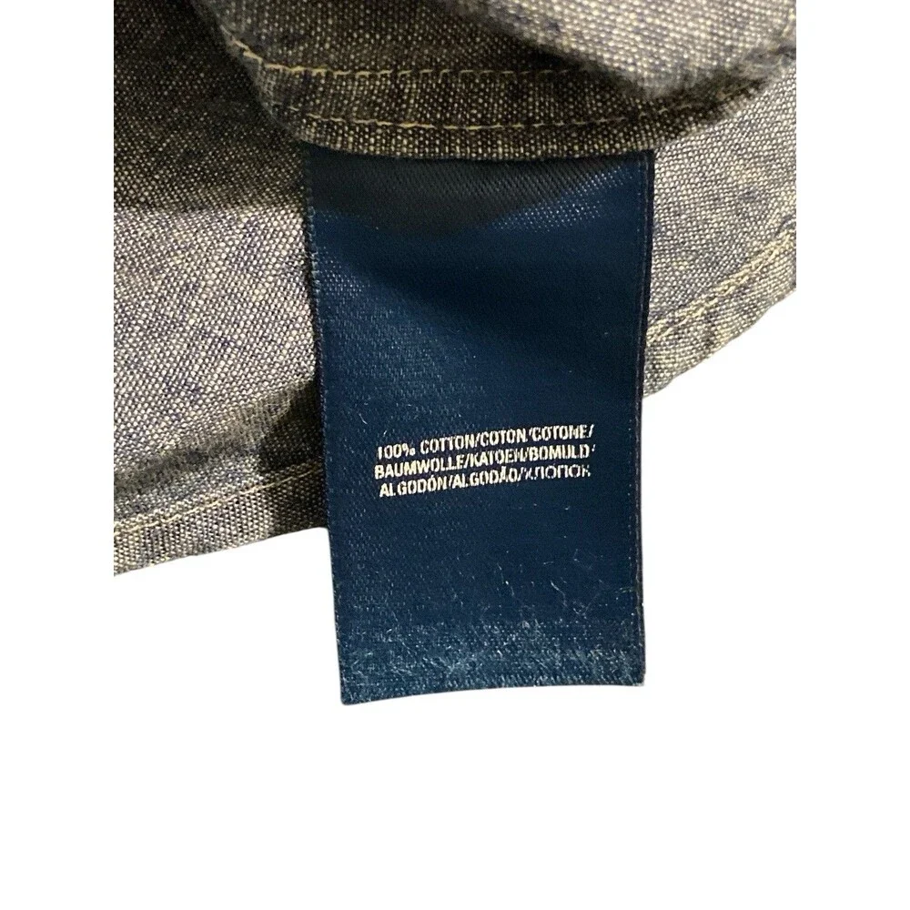 Ralph‎ Lauren Boys Sz 8 Chambray Button Down Shirt Blue Long Sleeve Cotton Logo